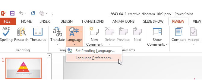 how to change language on powerpoint mac