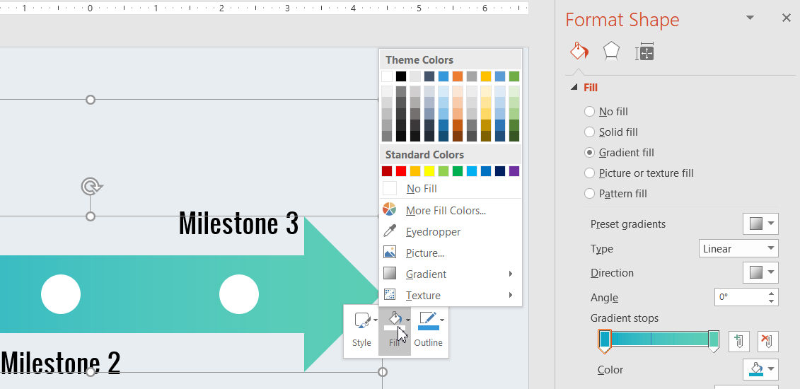 SmartArt Timeline in PowerPoint