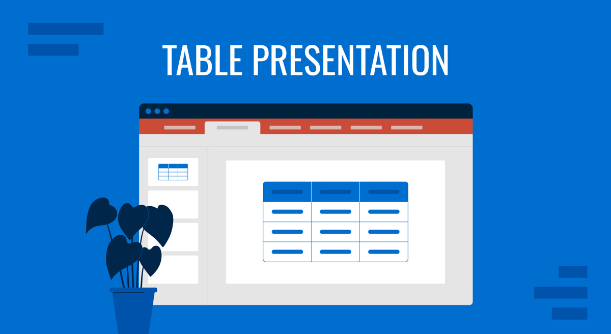 Cover for Table Presentation guide by SlideModel
