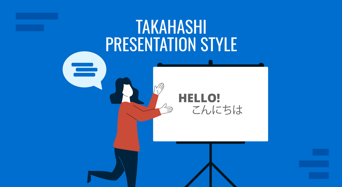 Cover for Takahashi Method for Presentations guide by SlideModel